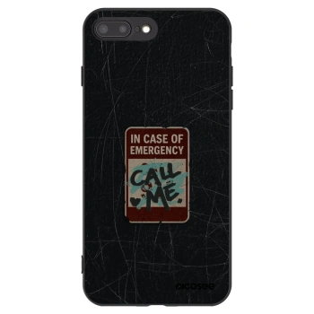 Picasee silikónový čierny obal pre Apple iPhone 8 Plus - EMERGENCY