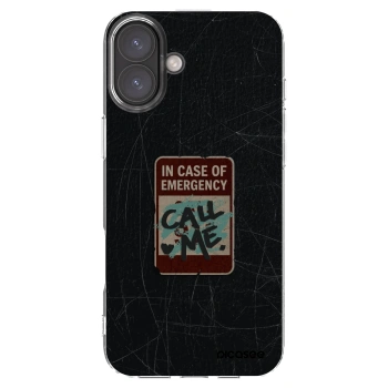 Picasee silikónový prehľadný obal pre Apple iPhone 16 Plus - EMERGENCY