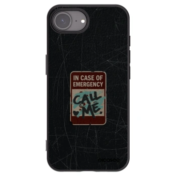 Picasee silikónový čierny obal pre Apple iPhone 16e - EMERGENCY