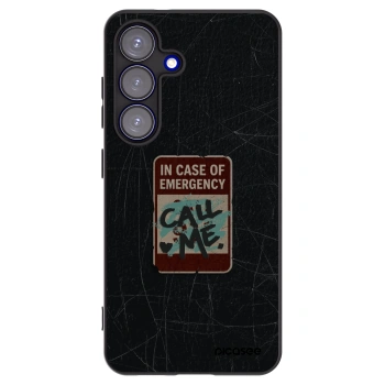 Picasee silikónový čierny obal pre Samsung Galaxy S25 5G - EMERGENCY