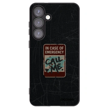 Picasee silikónový čierny obal pre Samsung Galaxy S25+ 5G - EMERGENCY