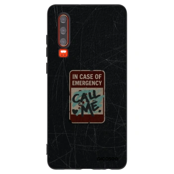 Picasee silikónový čierny obal pre Huawei P30 - EMERGENCY