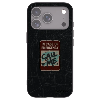 Picasee silikónový čierny obal pre Apple iPhone 17 Pro - EMERGENCY