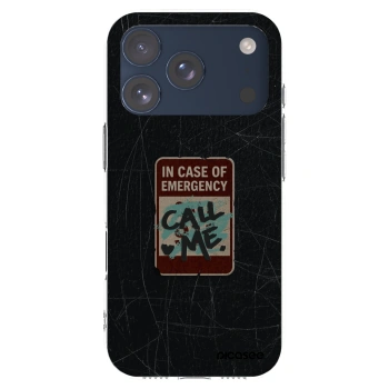 Picasee silikónový prehľadný obal pre Apple iPhone 17 Pro - EMERGENCY