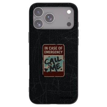 Picasee silikónový čierny obal pre Apple iPhone 17 Pro Max - EMERGENCY