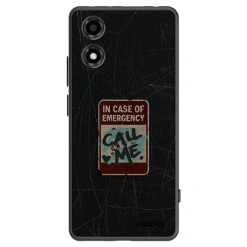 Picasee silikónový čierny obal pre Motorola Moto E14 - EMERGENCY