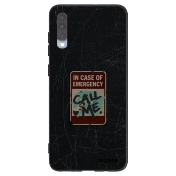 Picasee silikónový čierny obal pre Samsung Galaxy A70 A705F - EMERGENCY