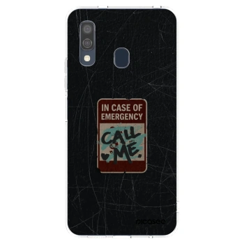 Picasee silikónový prehľadný obal pre Samsung Galaxy A40 A405F - EMERGENCY