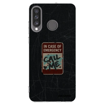 Picasee silikónový prehľadný obal pre Huawei P30 Lite - EMERGENCY