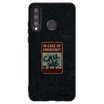 Picasee silikónový čierny obal pre Huawei P30 Lite - EMERGENCY