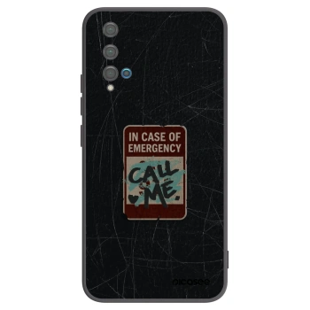 Picasee silikónový čierny obal pre Huawei Nova 5T - EMERGENCY