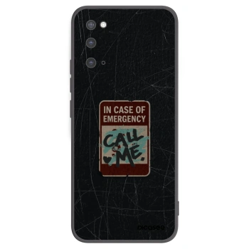 Picasee silikónový čierny obal pre Samsung Galaxy S20 G980F - EMERGENCY