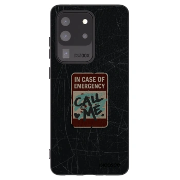 Picasee silikónový čierny obal pre Samsung Galaxy S20 Ultra 5G G988F - EMERGENCY