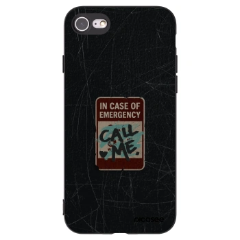 Picasee silikónový čierny obal pre Apple iPhone SE 2020 - EMERGENCY