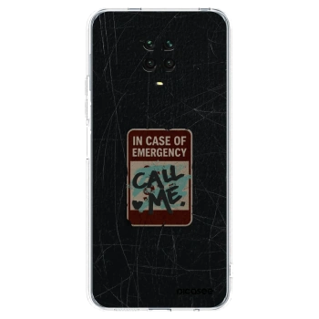 Picasee silikónový prehľadný obal pre Xiaomi Redmi Note 9S - EMERGENCY