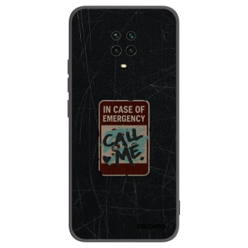 Picasee silikónový čierny obal pre Xiaomi Redmi Note 9S - EMERGENCY