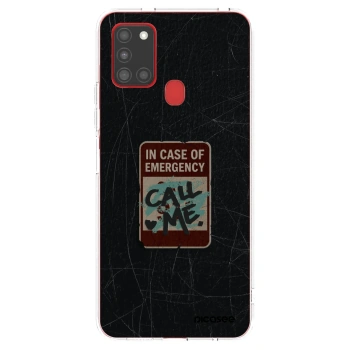 Picasee silikónový prehľadný obal pre Samsung Galaxy A21s - EMERGENCY