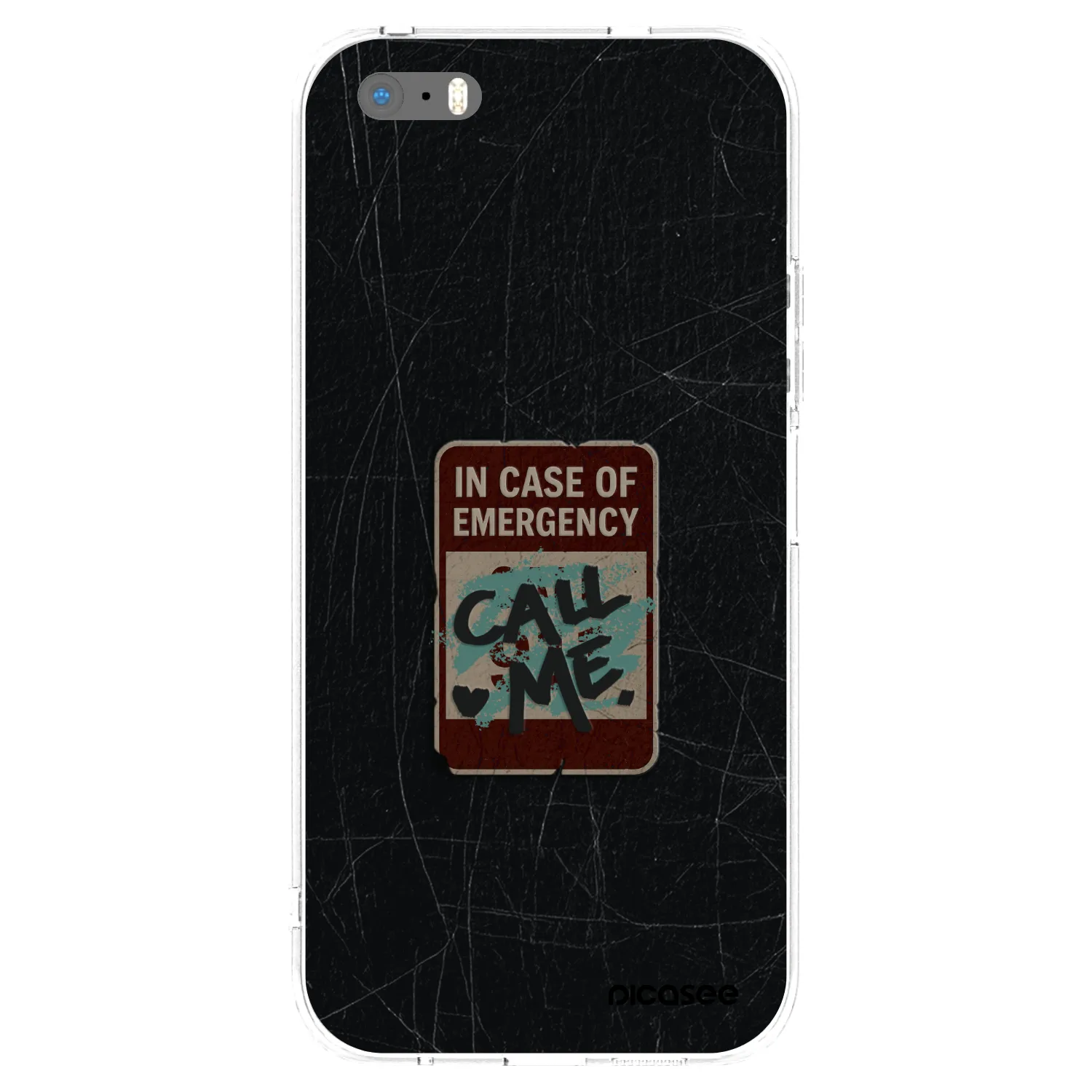 Picasee silikónový prehľadný obal pre Apple iPhone 5/5S/SE - EMERGENCY