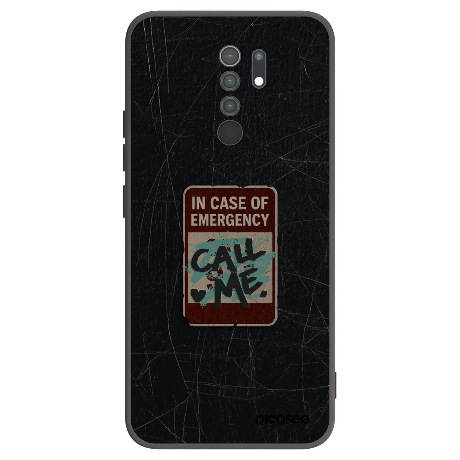 Picasee silikónový čierny obal pre Xiaomi Redmi 9 - EMERGENCY