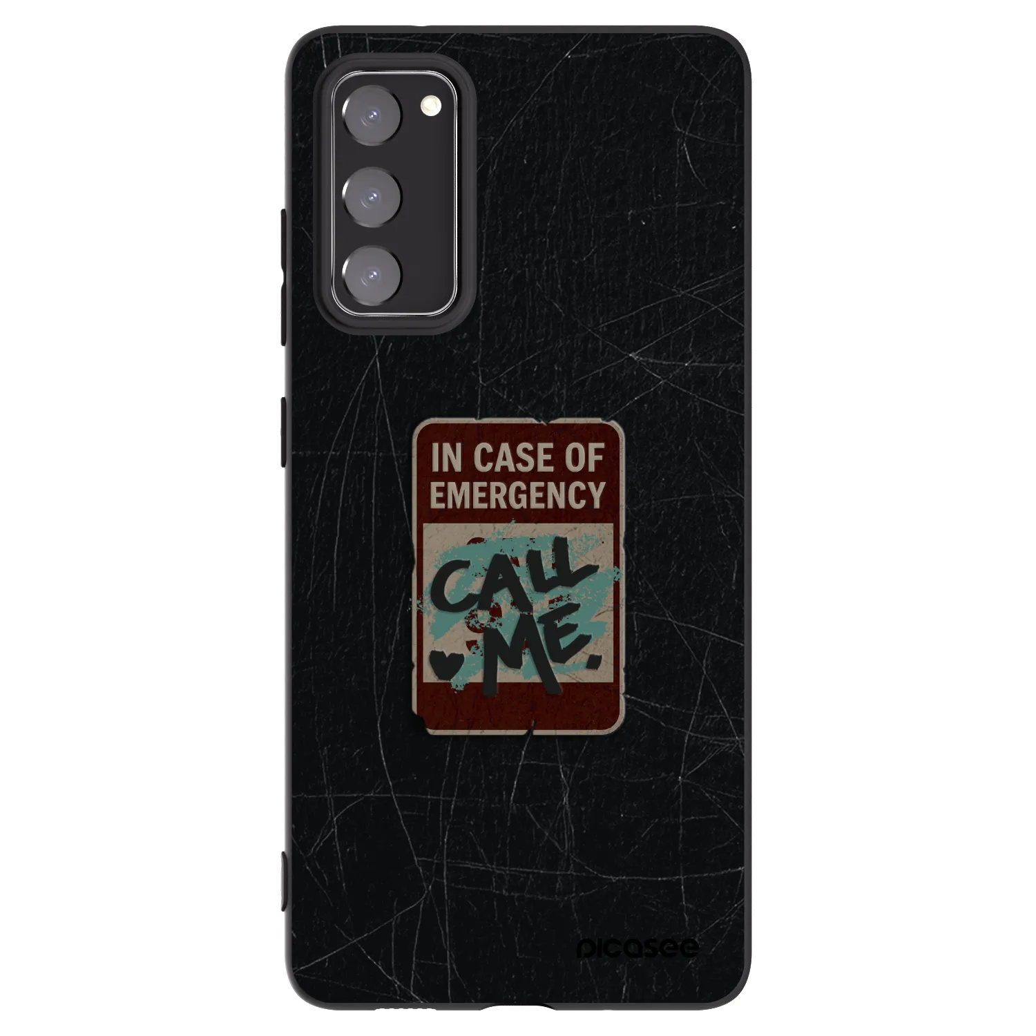 Picasee silikónový čierny obal pre Samsung Galaxy S20 FE - EMERGENCY