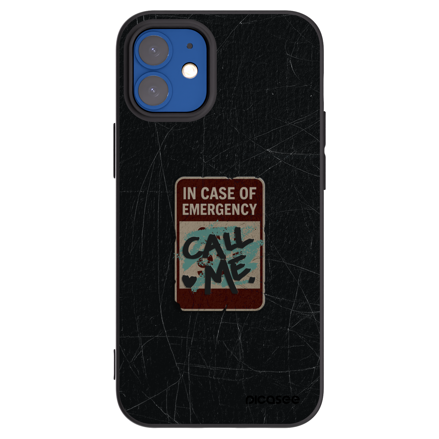 Picasee silikónový čierny obal pre Apple iPhone 12 mini - EMERGENCY