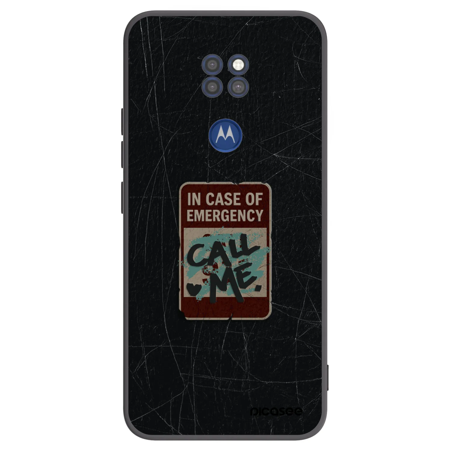 Picasee silikónový čierny obal pre Motorola Moto G9 Play - EMERGENCY