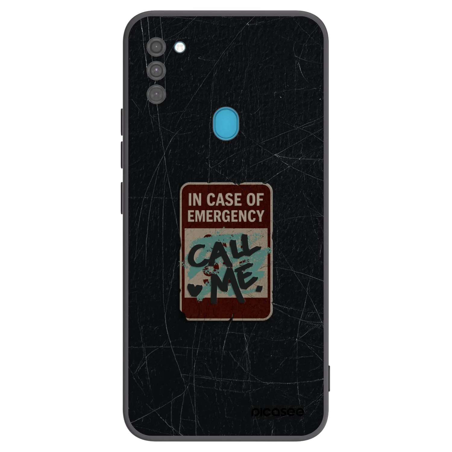 Picasee silikónový čierny obal pre Samsung Galaxy M11 - EMERGENCY