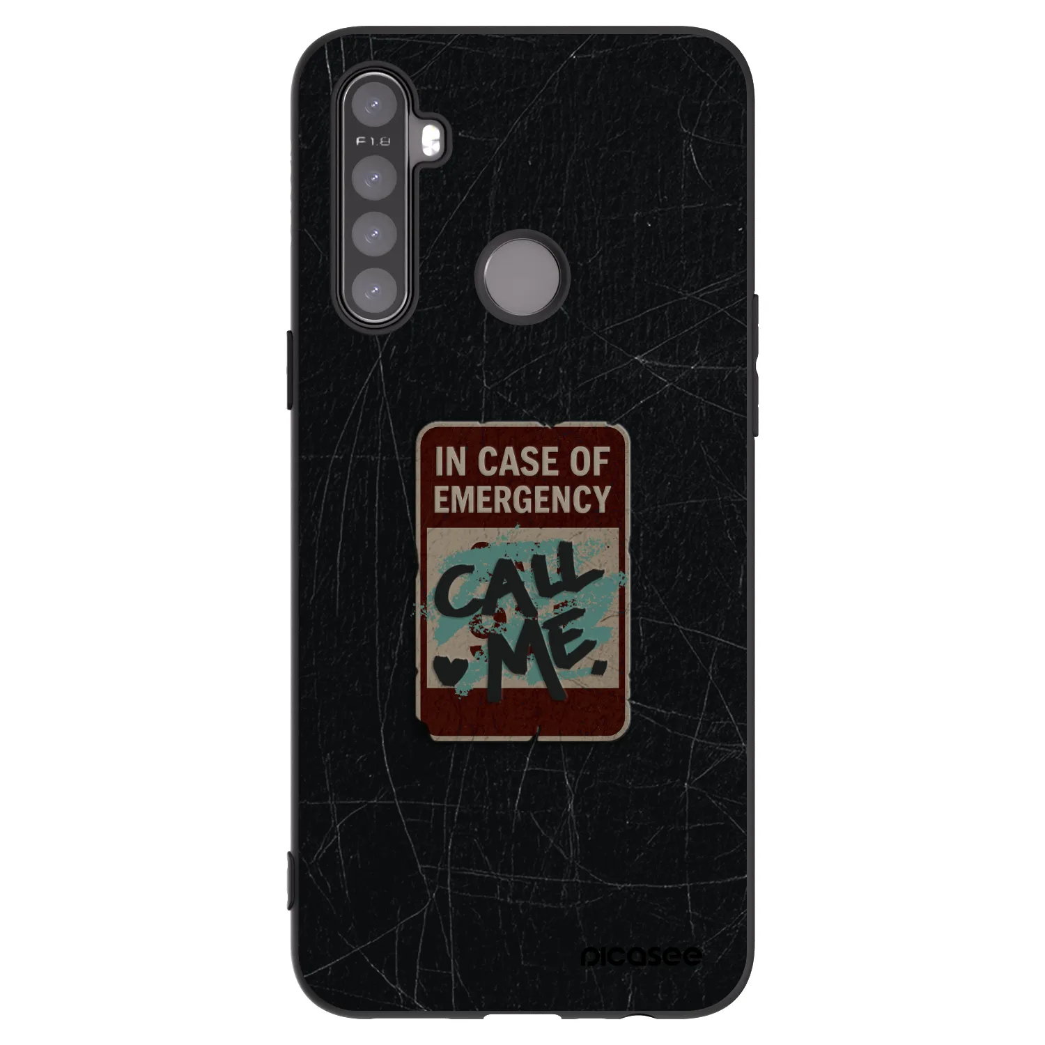 Picasee silikónový čierny obal pre Realme 6i - EMERGENCY