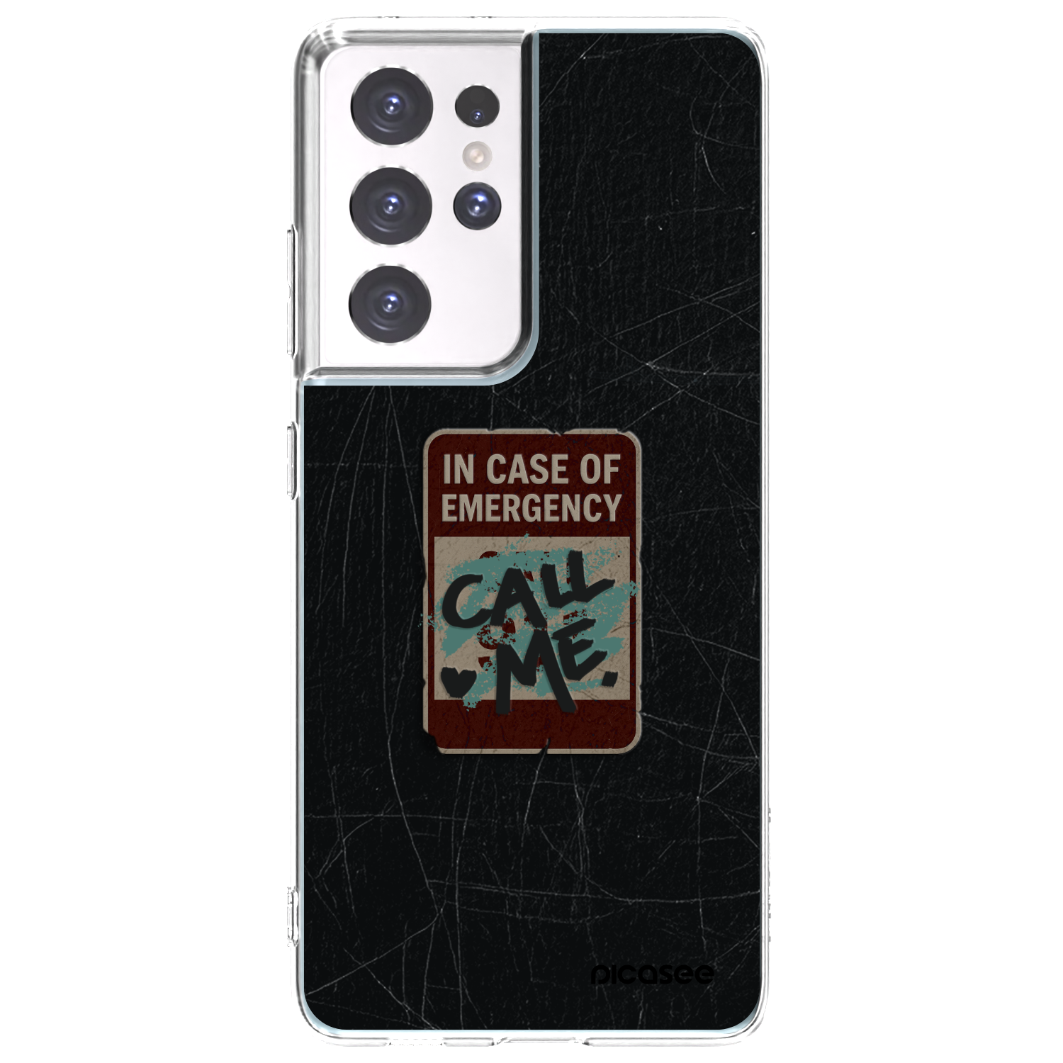 Picasee silikónový prehľadný obal pre Samsung Galaxy S21 Ultra 5G G998B - EMERGENCY