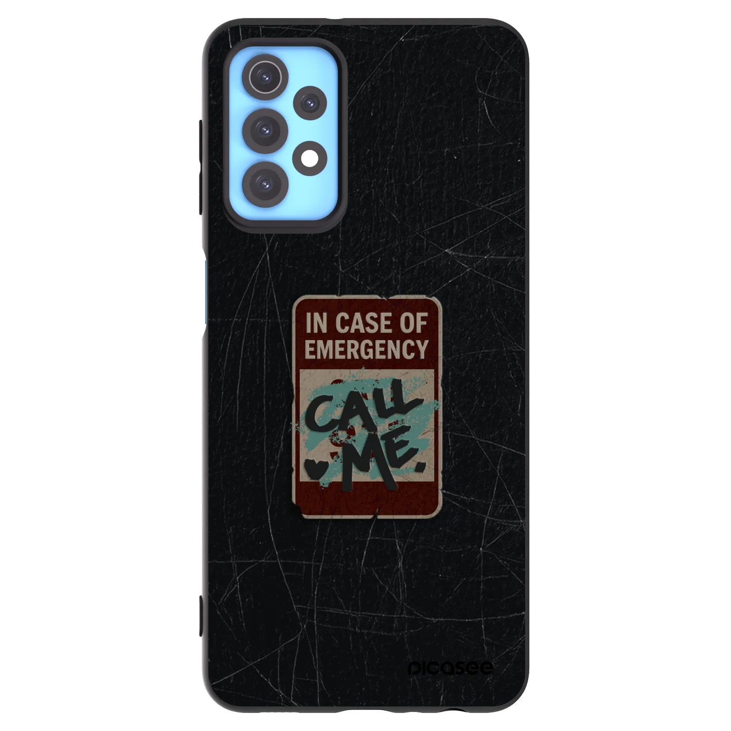 Picasee silikónový čierny obal pre Samsung Galaxy A32 4G SM-A325F - EMERGENCY