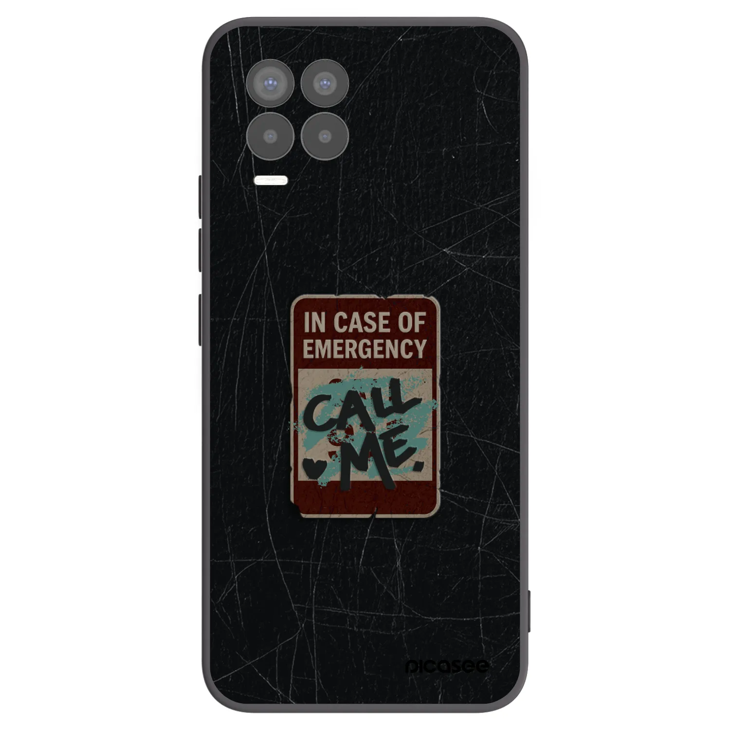 Picasee silikónový čierny obal pre Realme 8 4G - EMERGENCY