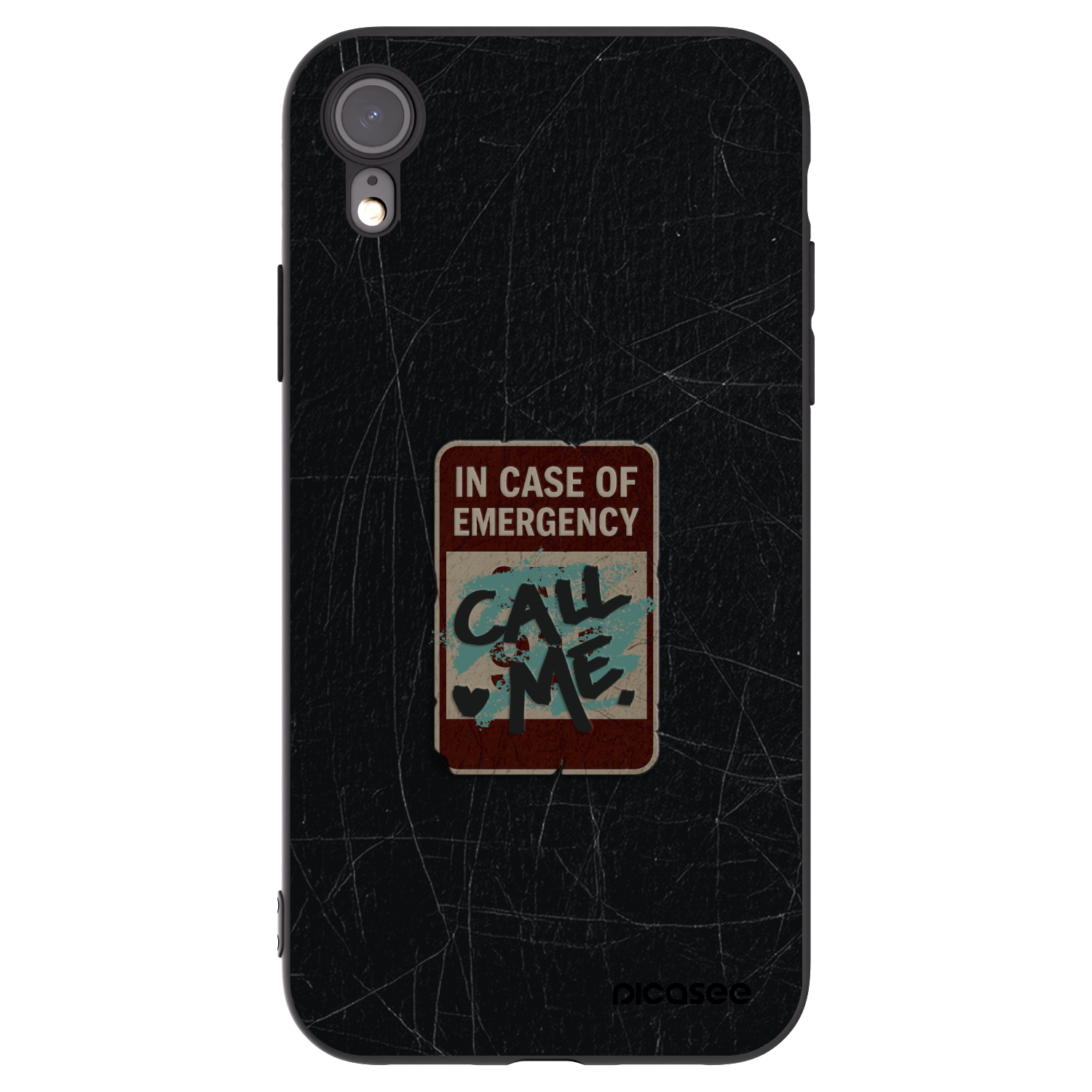 Picasee silikónový čierny obal pre Apple iPhone XR - EMERGENCY