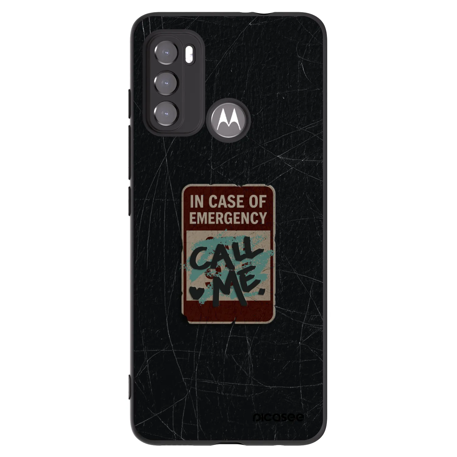 Picasee silikónový čierny obal pre Motorola Moto G60 - EMERGENCY