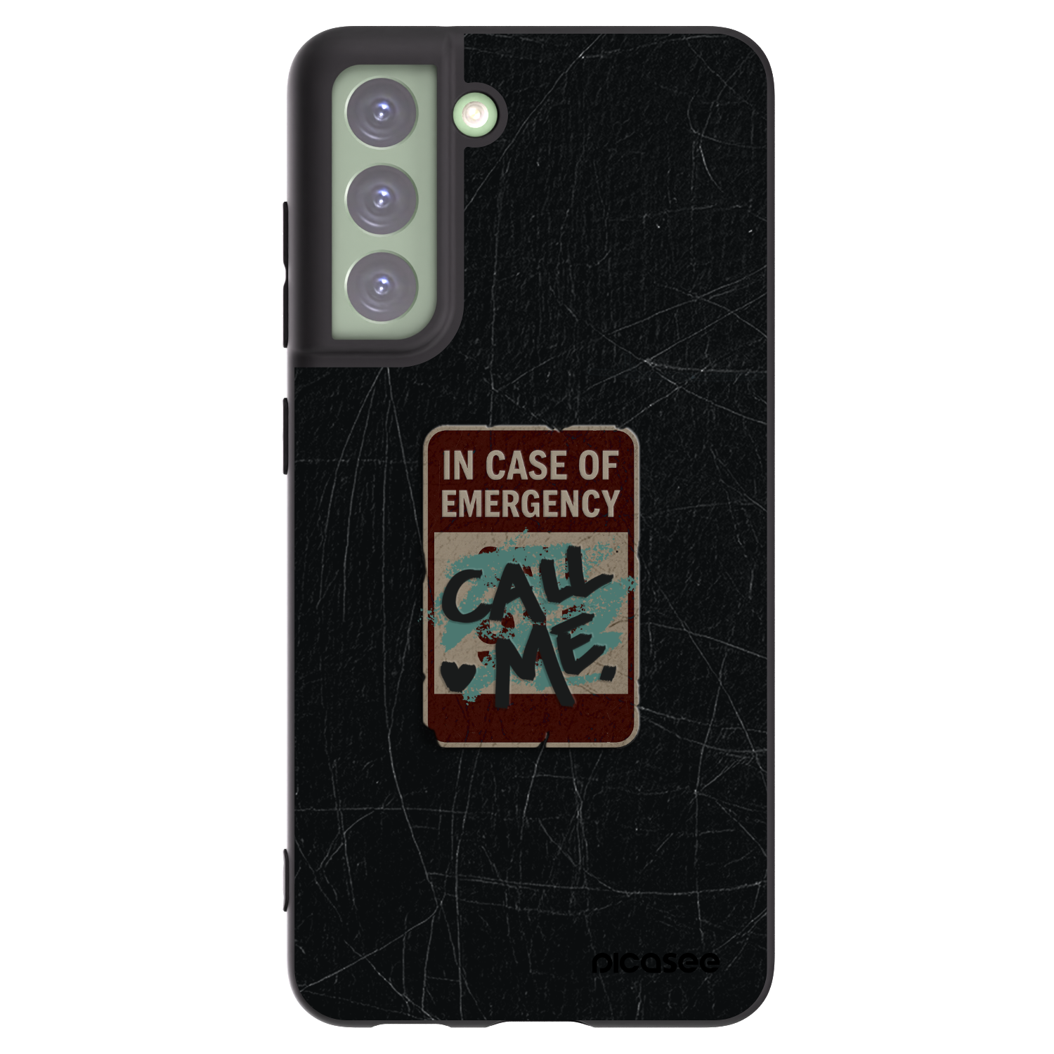Picasee silikónový čierny obal pre Samsung Galaxy S21 FE 5G - EMERGENCY