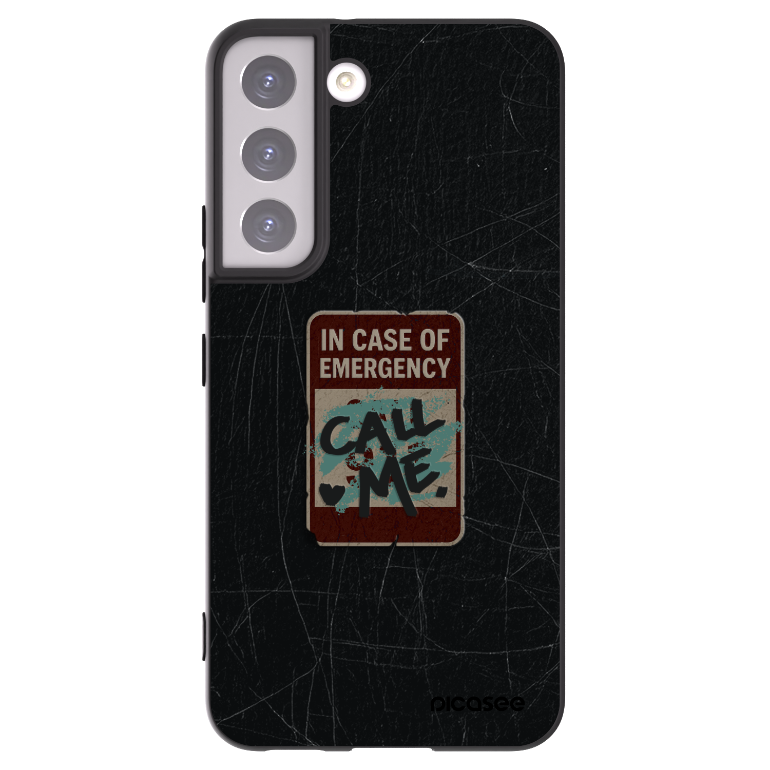 Picasee silikónový čierny obal pre Samsung Galaxy S22 5G - EMERGENCY