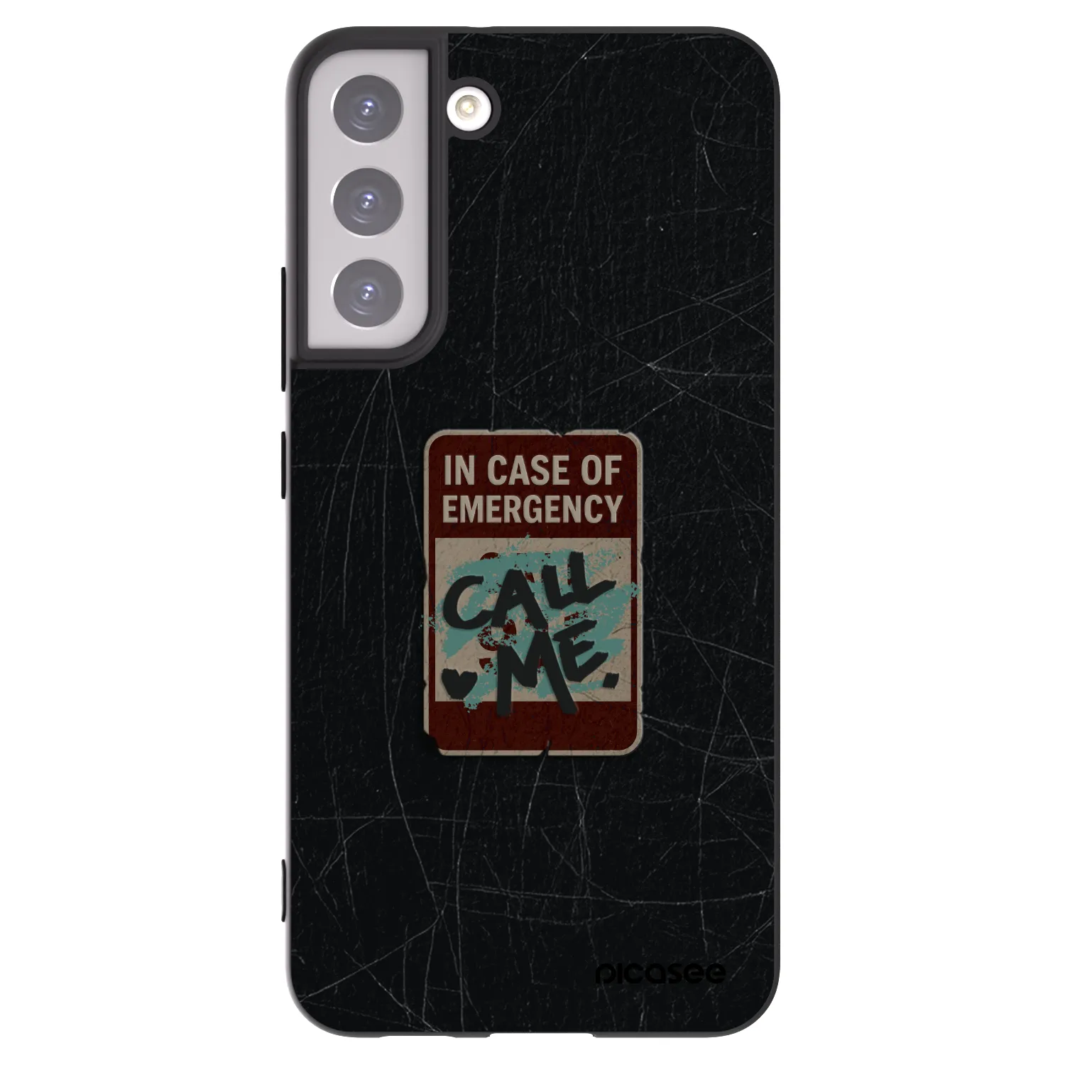 Picasee silikónový čierny obal pre Samsung Galaxy S22+ 5G - EMERGENCY