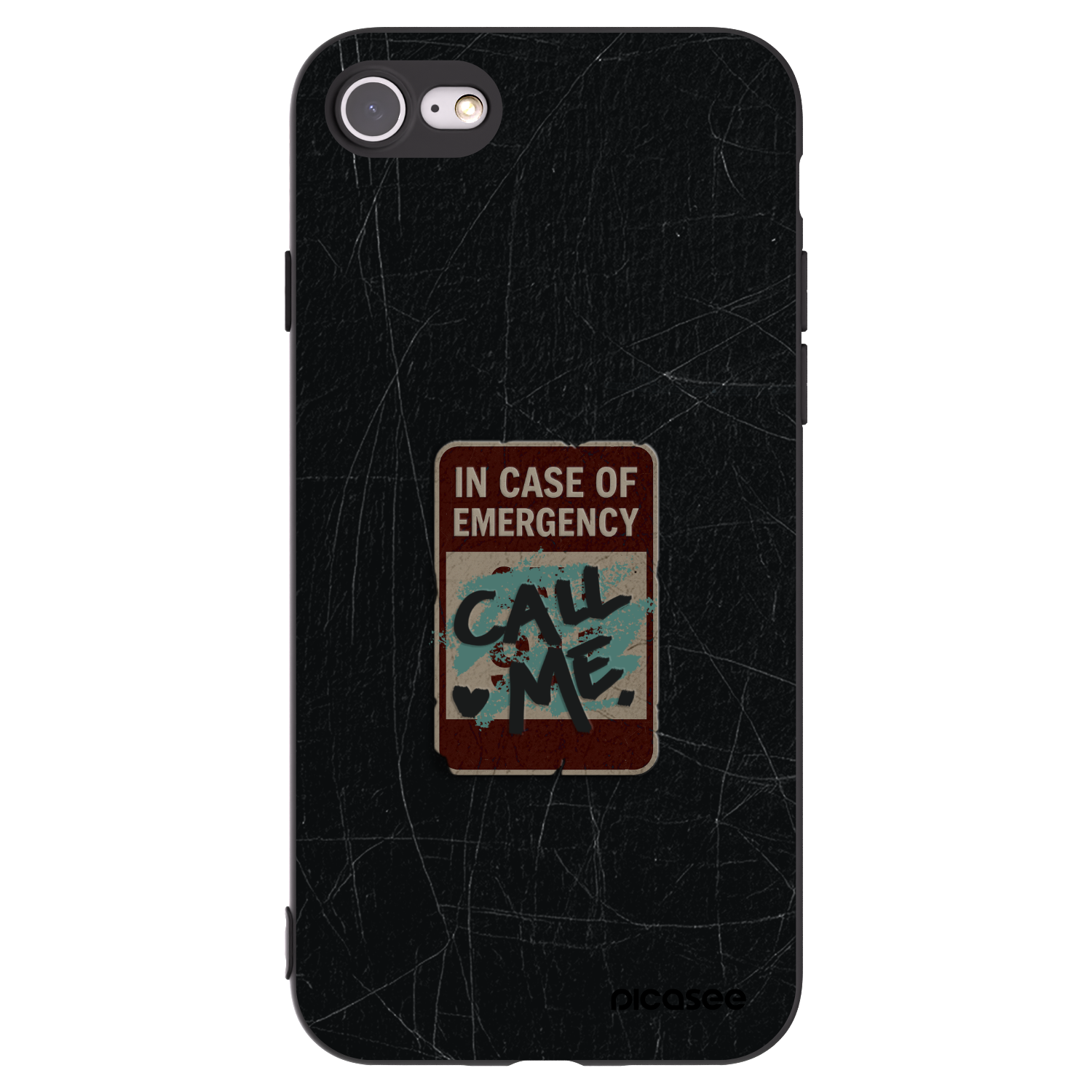 Picasee silikónový čierny obal pre Apple iPhone SE 2022 - EMERGENCY