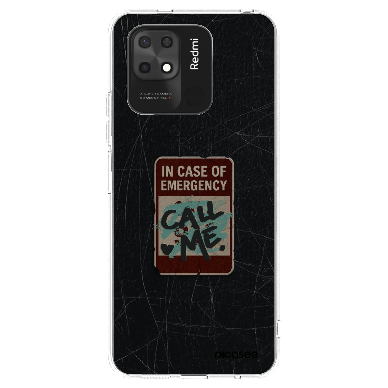 Silikónový prehľadný obal pre Xiaomi Redmi 10C - EMERGENCY
