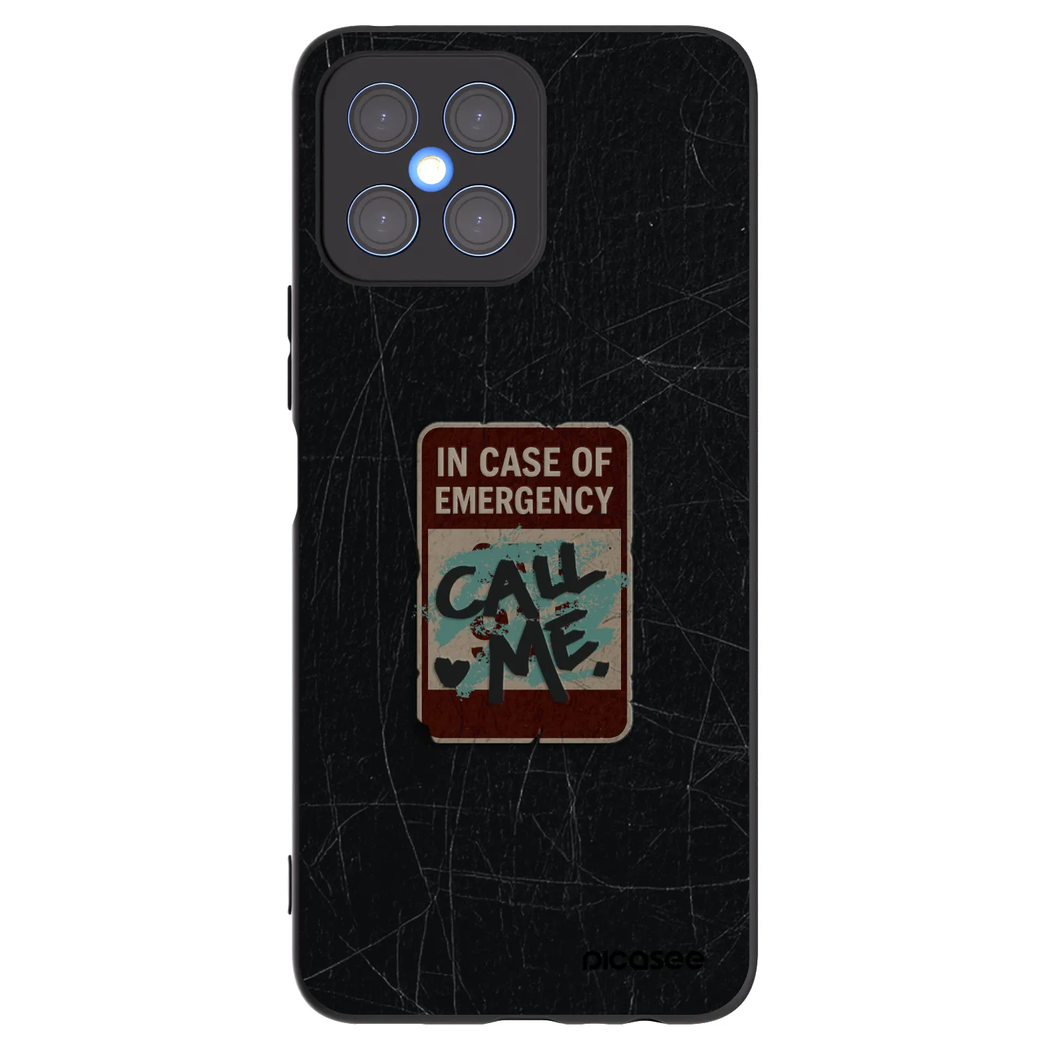 Picasee silikónový čierny obal pre Honor X8 4G - EMERGENCY