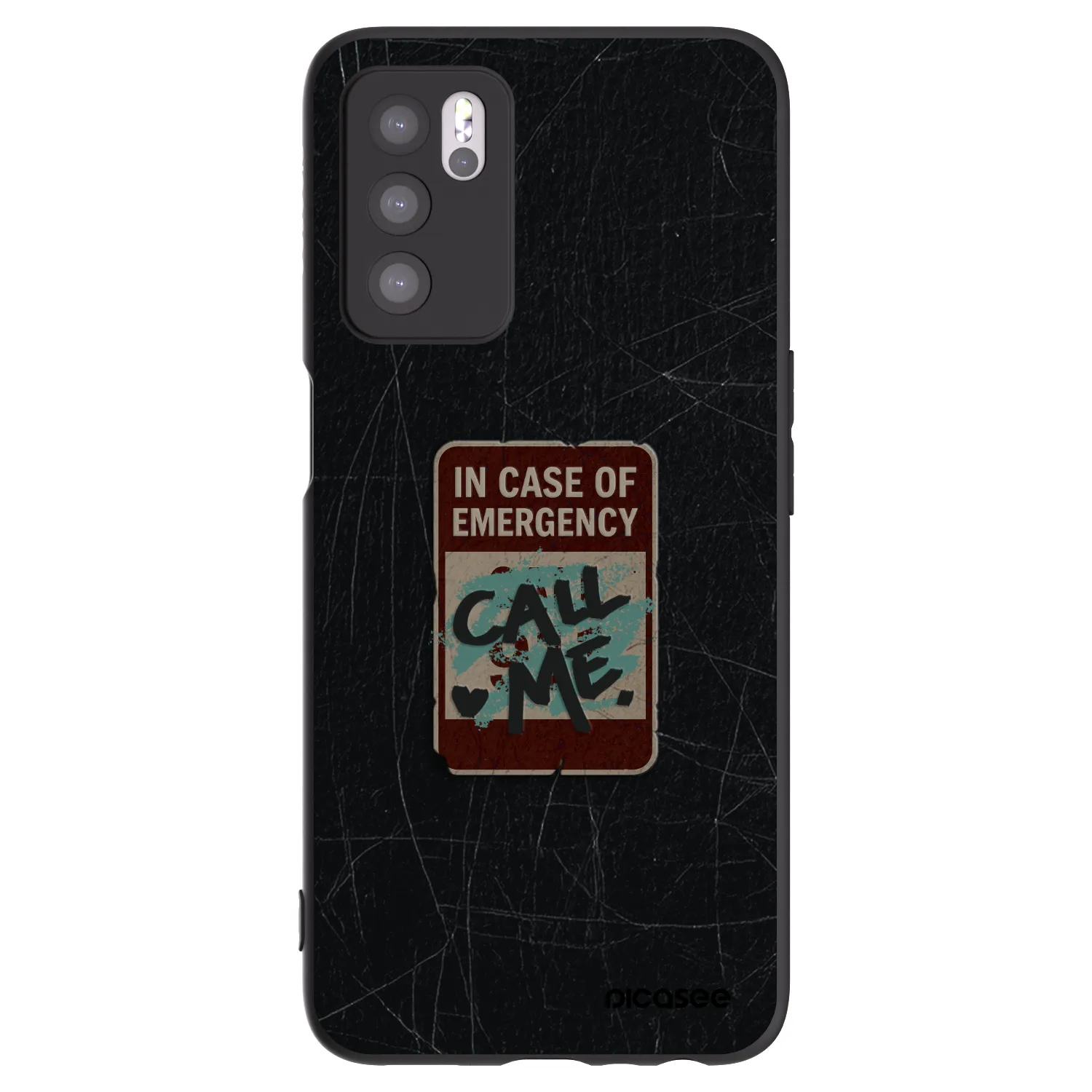 Picasee silikónový čierny obal pre OPPO A16s - EMERGENCY