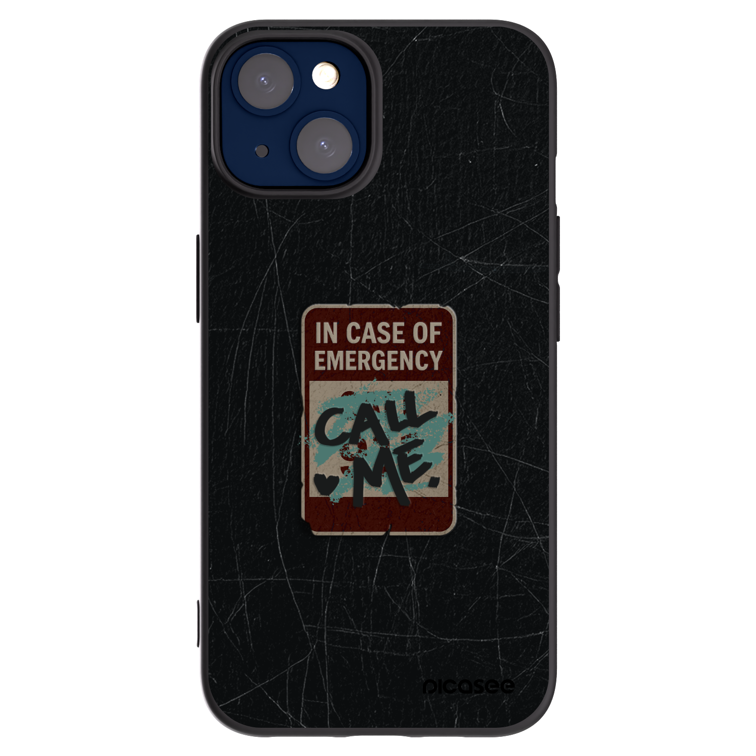Silikónový čierny obal pre Apple iPhone 14 - EMERGENCY