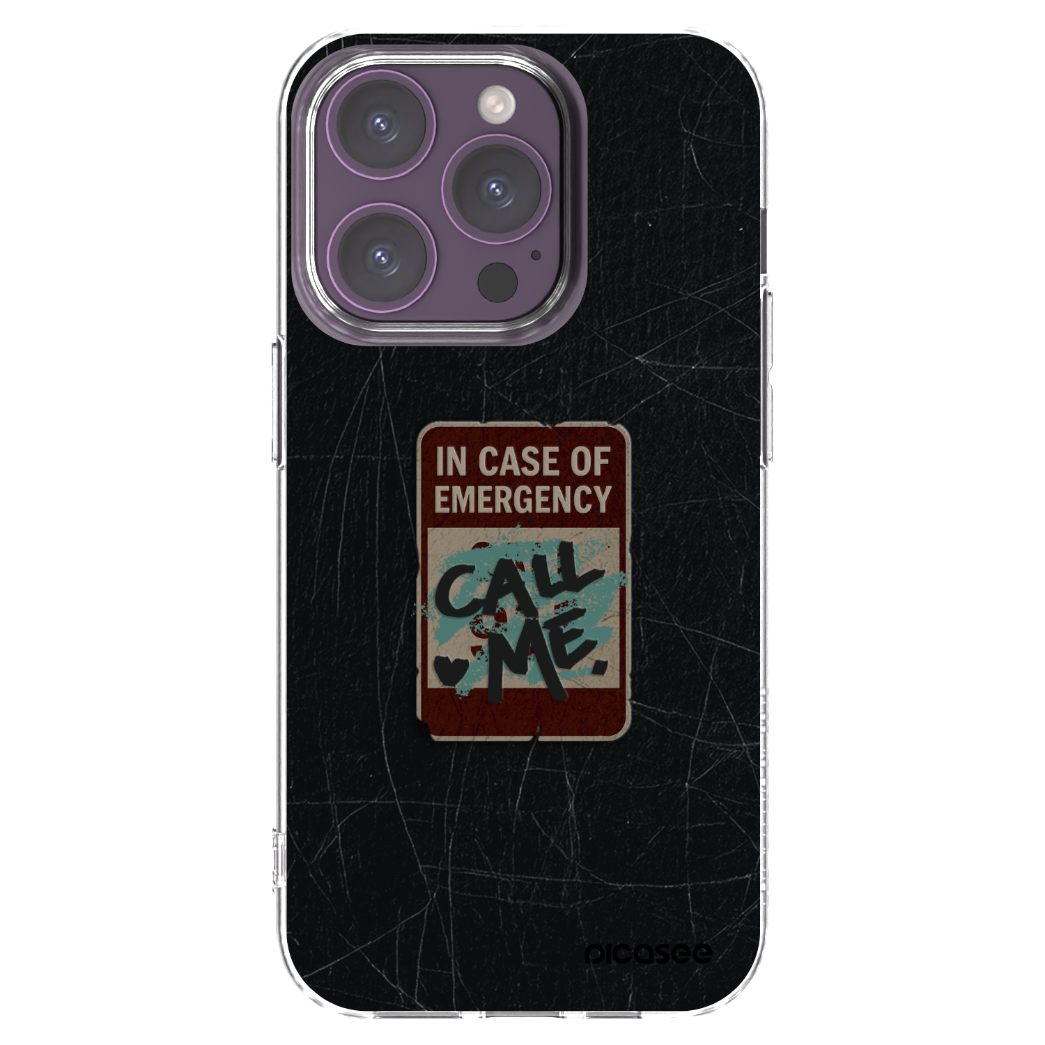 Picasee silikónový prehľadný obal pre Apple iPhone 14 Pro - EMERGENCY