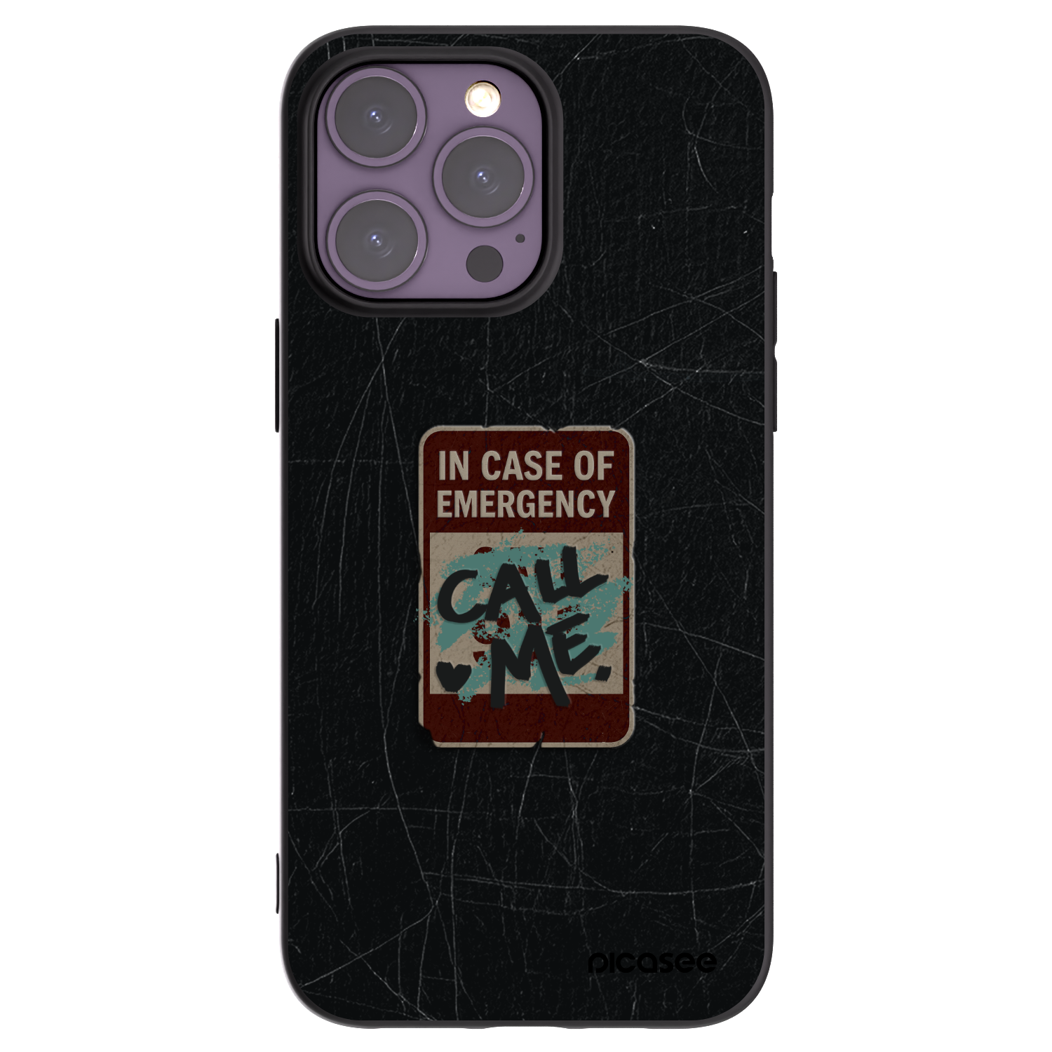 Picasee silikónový čierny obal pre Apple iPhone 14 Pro Max - EMERGENCY