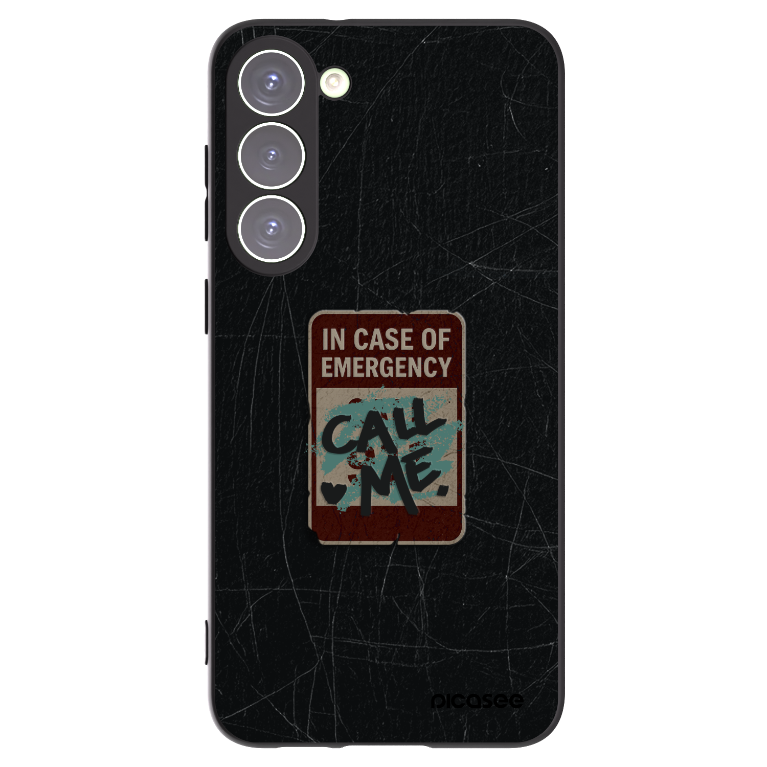 Picasee silikónový čierny obal pre Samsung Galaxy S23+ 5G - EMERGENCY