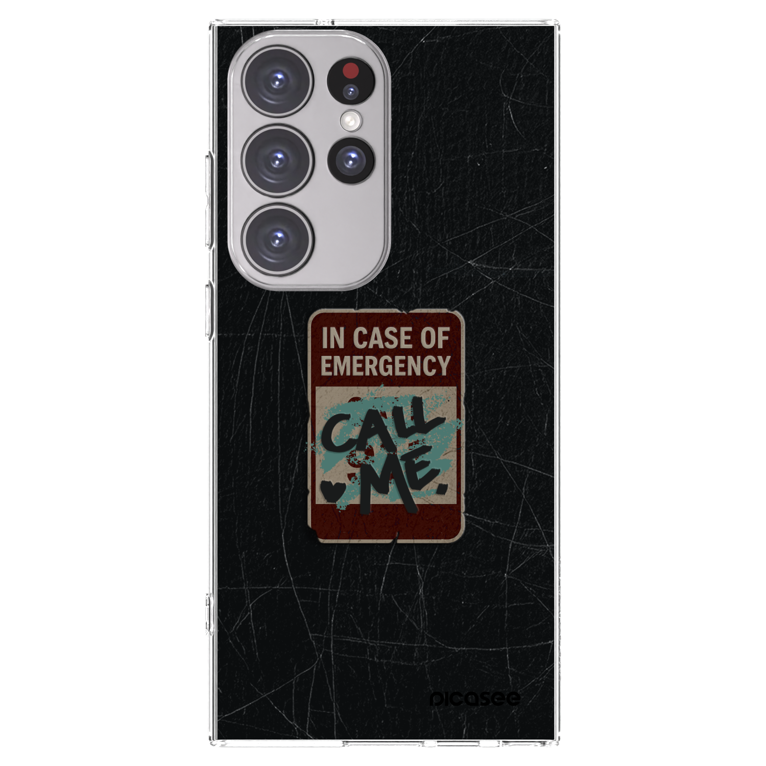 Picasee silikónový prehľadný obal pre Samsung Galaxy S23 Ultra 5G - EMERGENCY