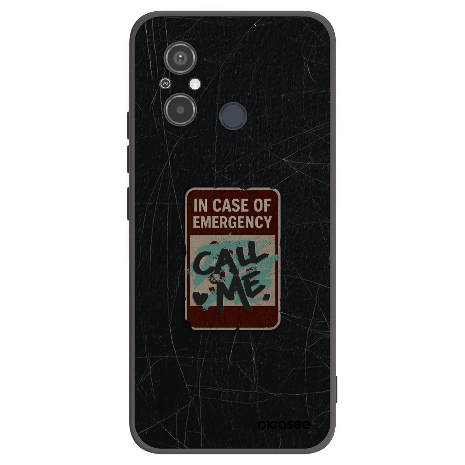 Picasee silikónový čierny obal pre Xiaomi Redmi 12C - EMERGENCY