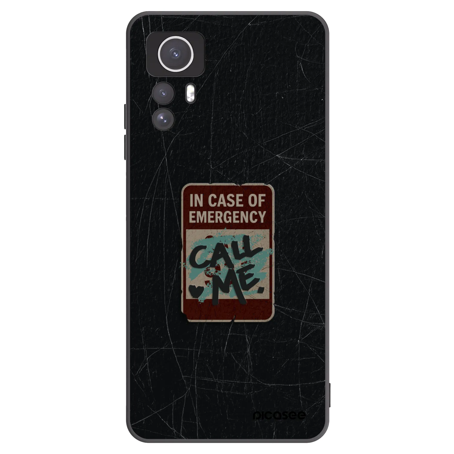 Picasee silikónový čierny obal pre Xiaomi Redmi Note 12S - EMERGENCY