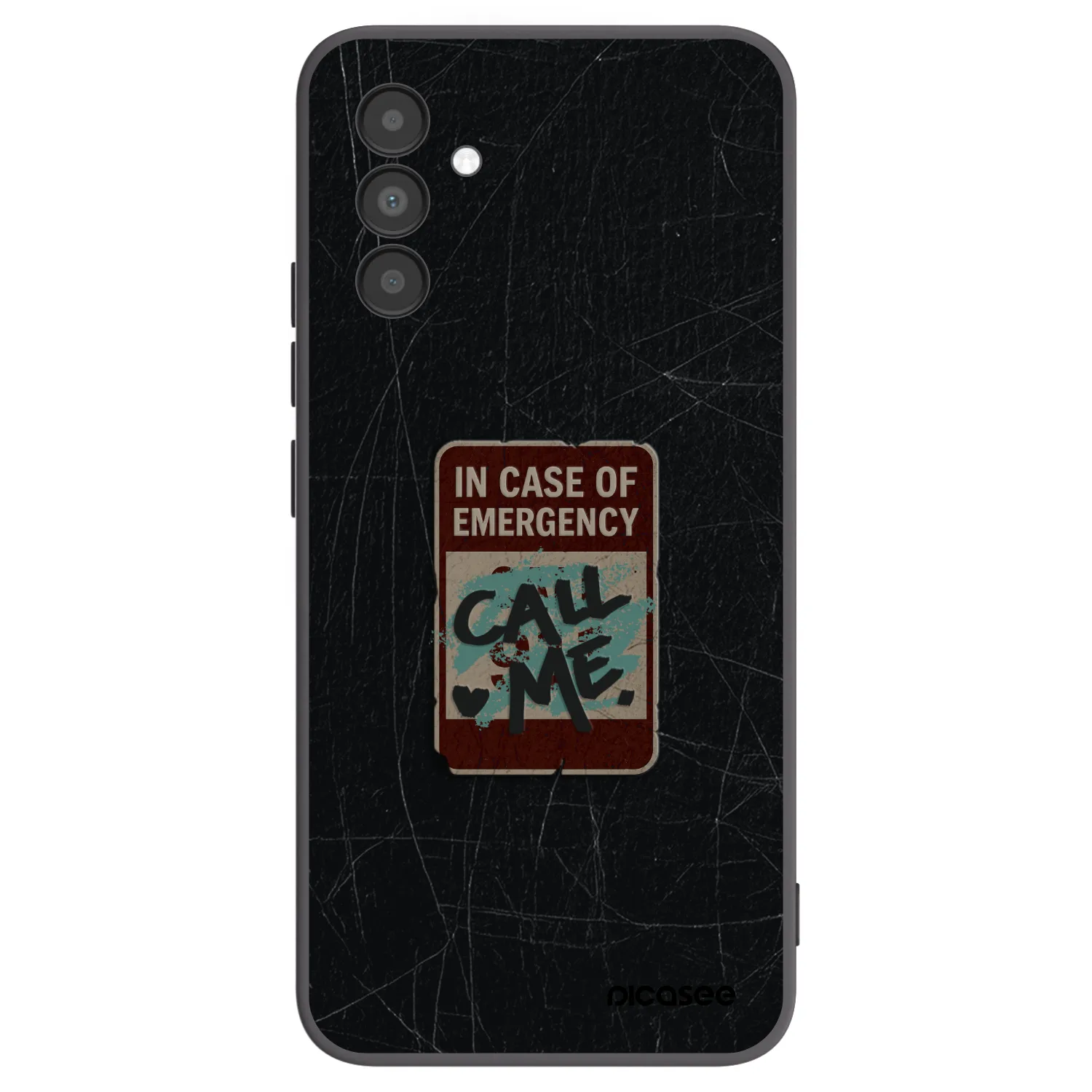 Picasee silikónový čierny obal pre Samsung Galaxy A04s A047F - EMERGENCY