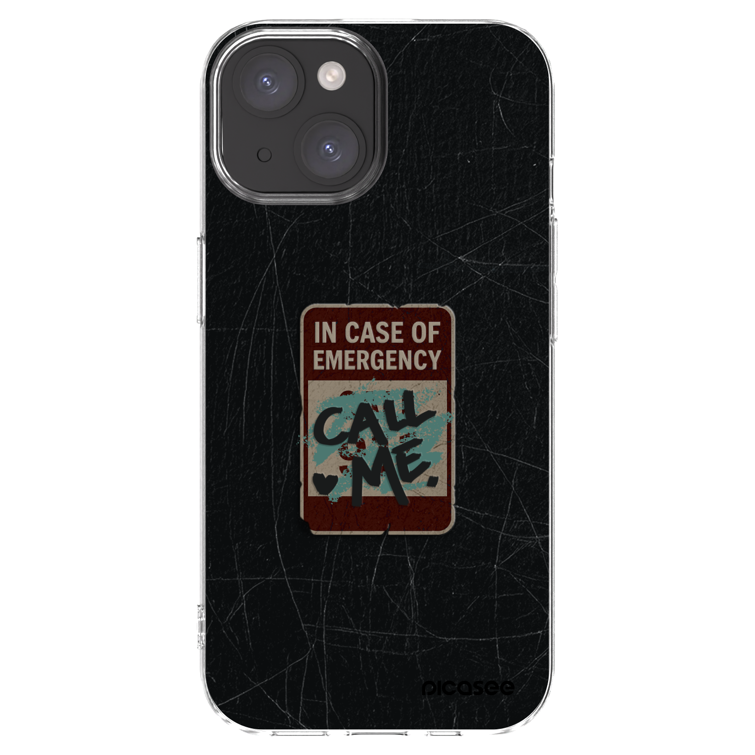 Silikónový prehľadný obal pre Apple iPhone 15 - EMERGENCY