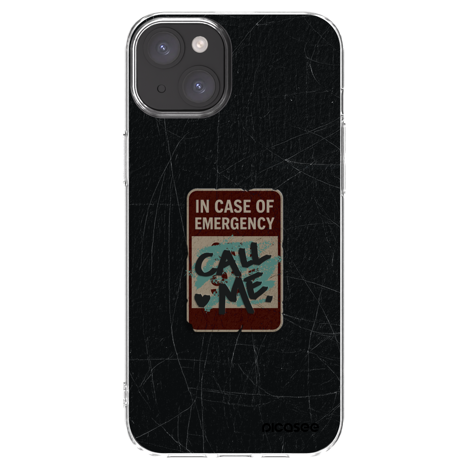 Picasee silikónový prehľadný obal pre Apple iPhone 15 Plus - EMERGENCY
